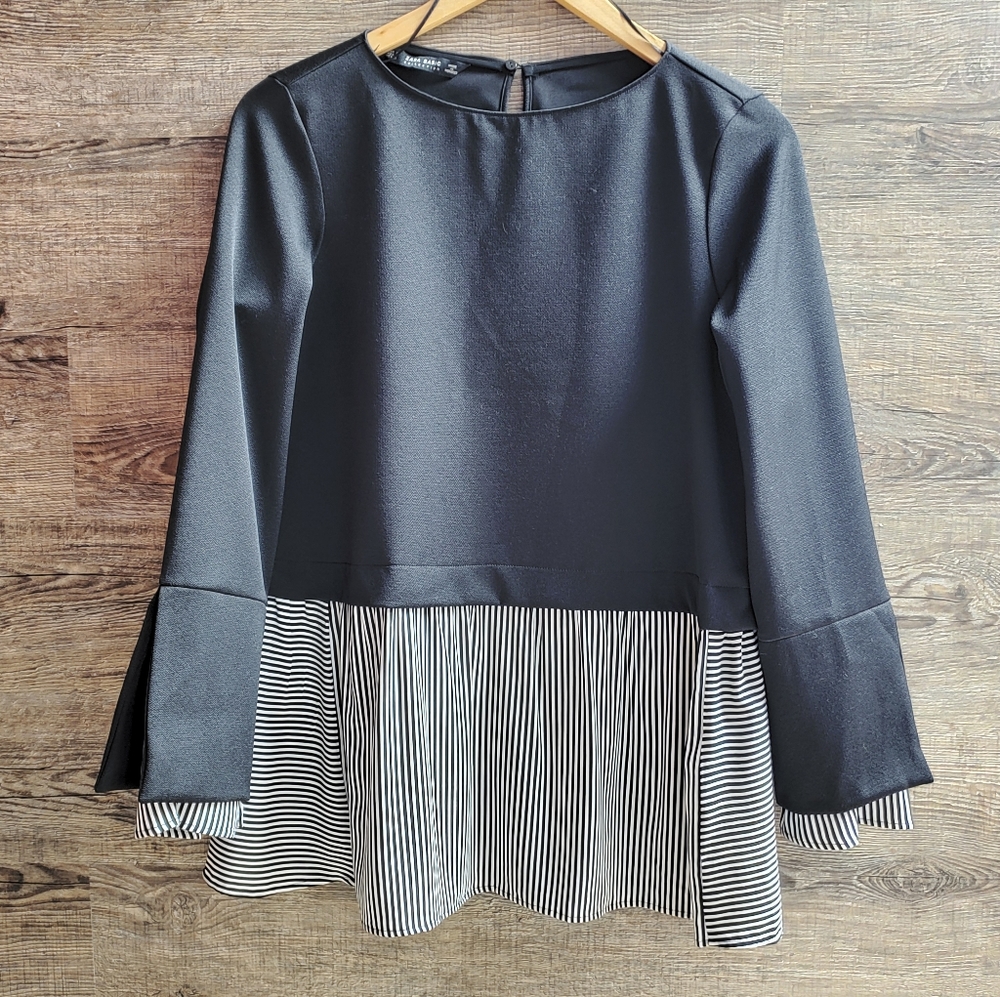 Zara mixed media Blouse